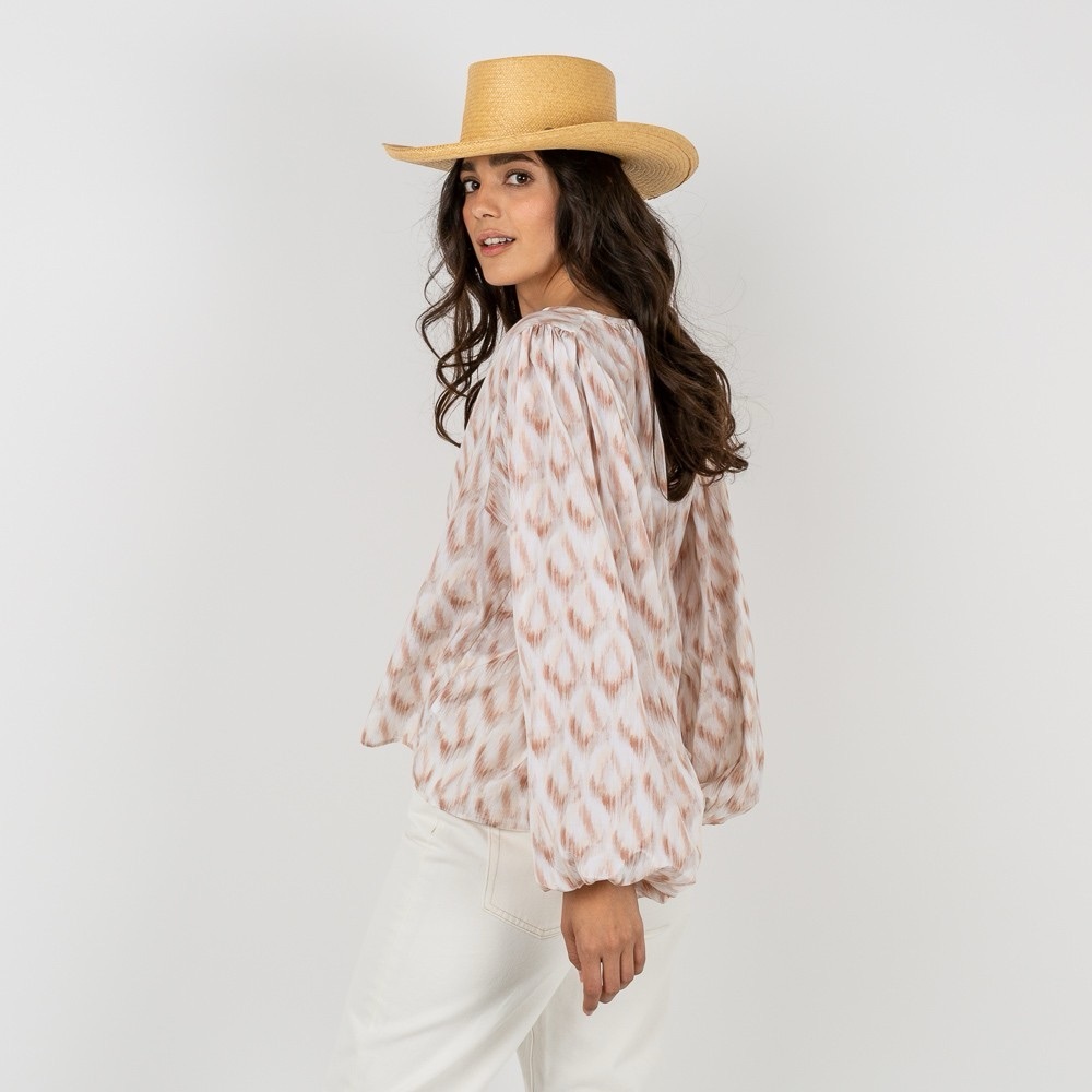 COS || Silk Blend Ikat Volume Sleeve Blouse